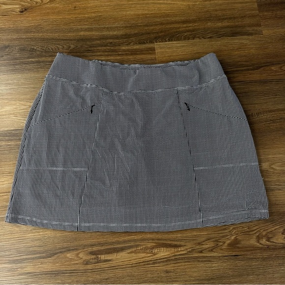 IBKUL Womens Swing Skort XL Black Mini Check UPF Pockets Golf Stretch Tennis - Picture 1 of 10